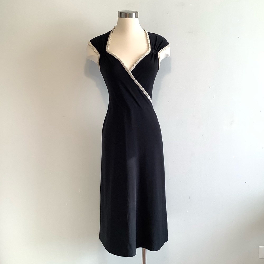 🖤Vintage 90s Sweetheart Neckline Midi Dress